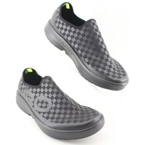 Oofos OOmg eeZee Sport Low Black Slip On Recovery Comfort Shoes Mens SZ 10.5 US